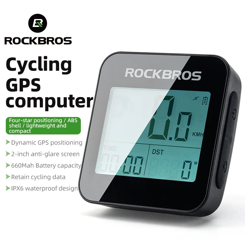 ROCKBROS GPS Bike Computer Speedometer Waterproof Wireless Cycling Odometer
