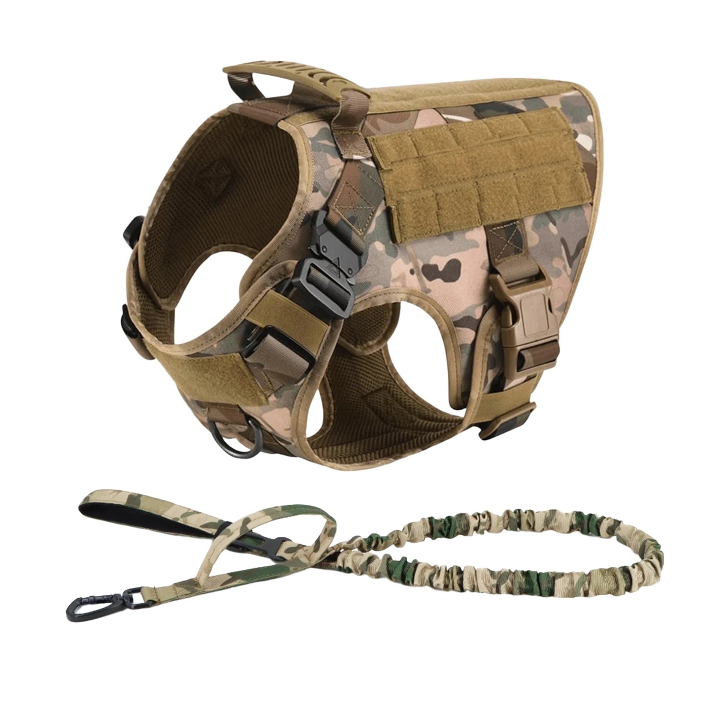 Tactical Dog Harness Vest With Molle Pouches For Training