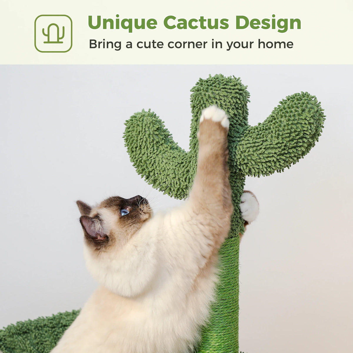PEQULTI Cactus Cat Tree with Condo, Hammock and Scratching Post