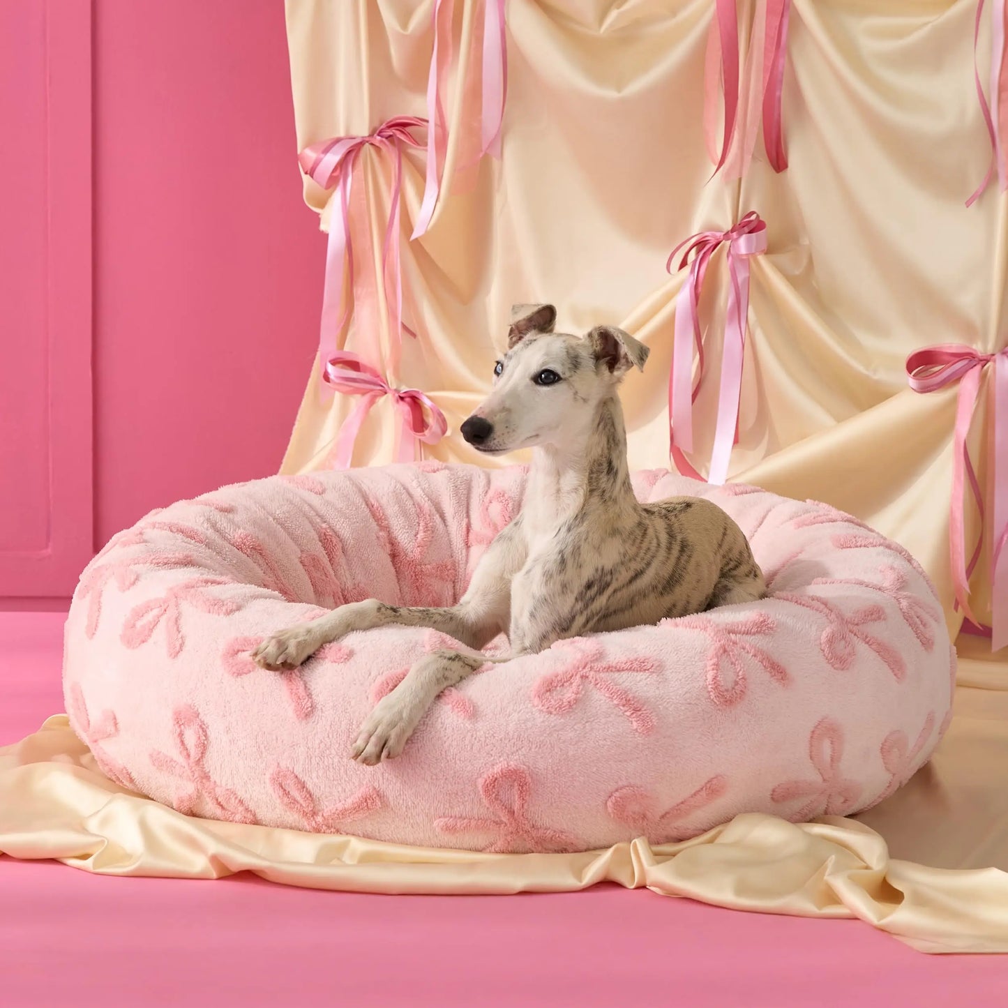 Donut Cat Bed Indoor Calming Plush With Anti Slip Bottom