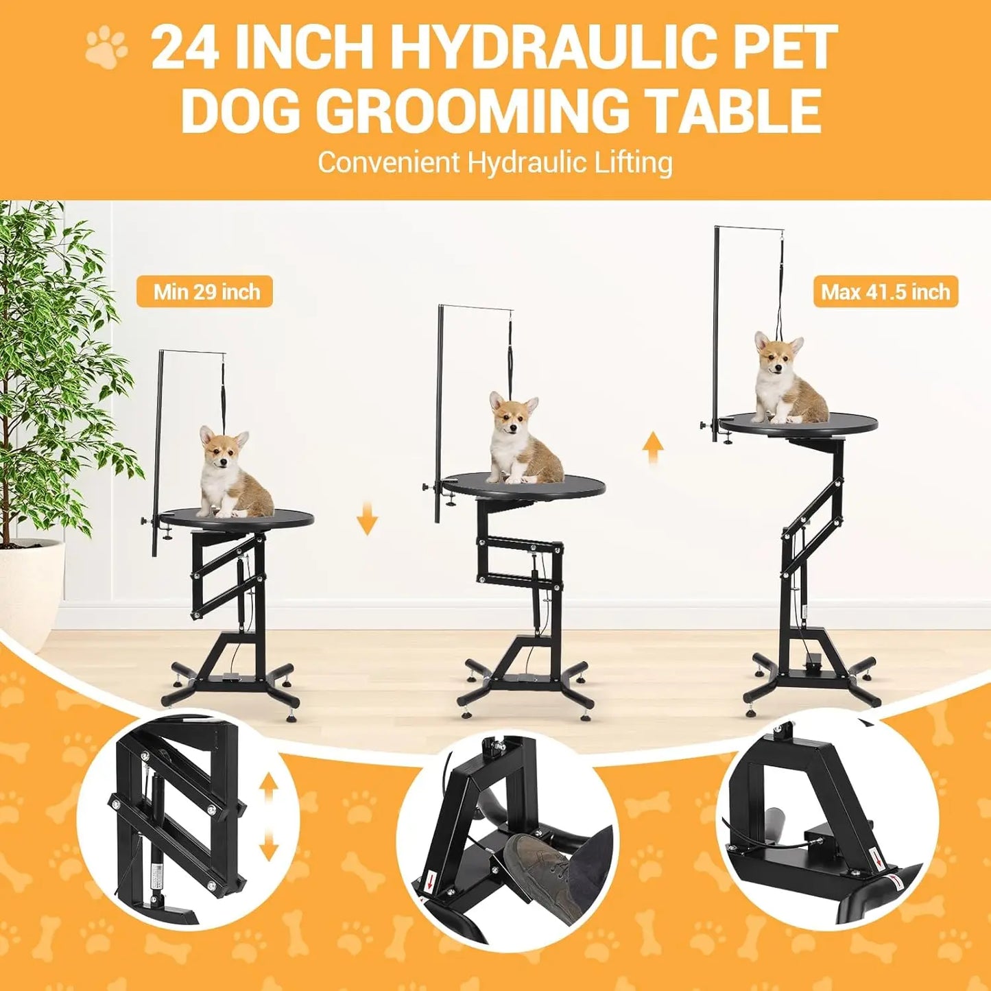 HiMISS Hydraulic Dog Grooming Table With 360 Degree Rotating Arm