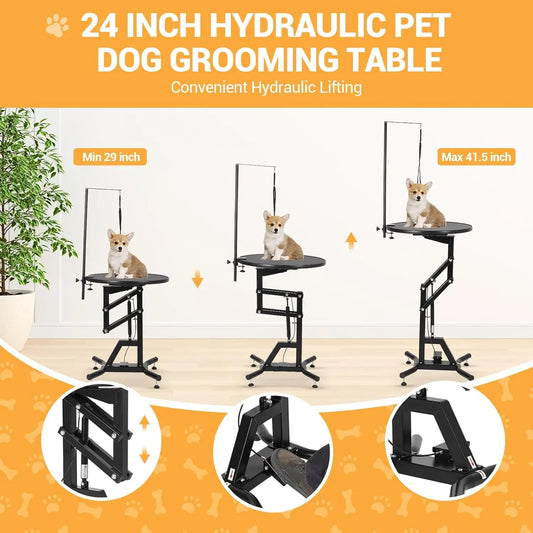 HiMISS Hydraulic Dog Grooming Table With 360 Degree Rotating Arm