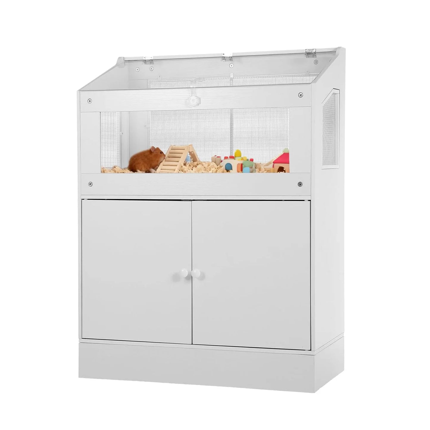 HiMISS Acrylic Small Animal Cage With Storage Cabinet For Hamster Guinea Pig