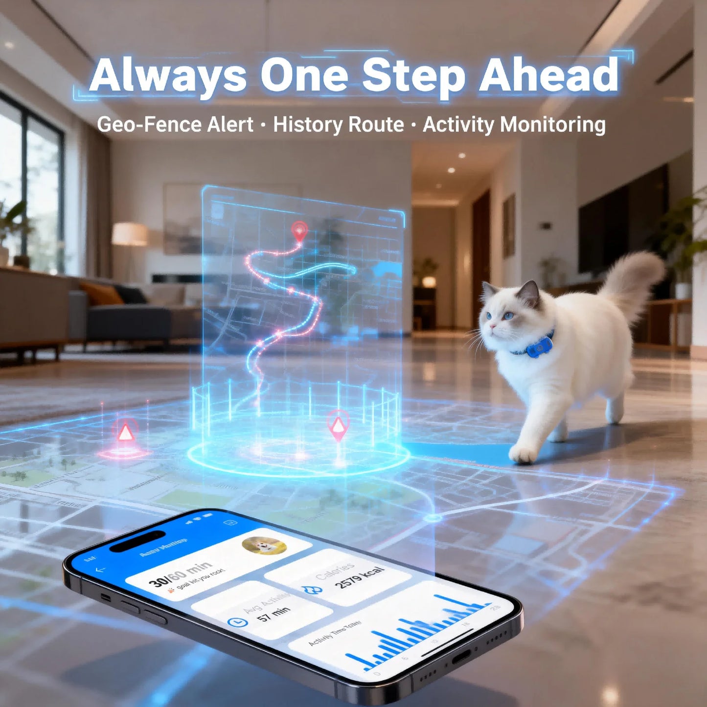 WANWAYTECH 4G GPS Pet Tracker Real-Time Locator Cats And Dogs