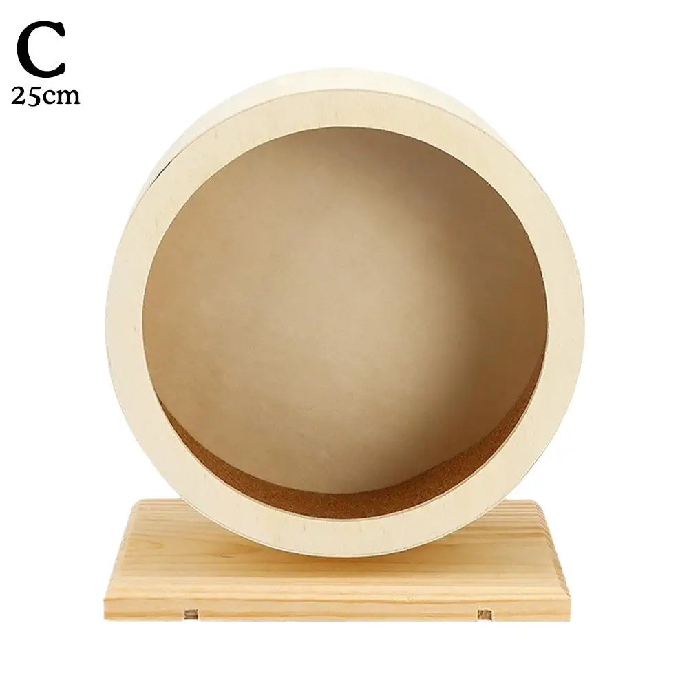Wooden Hamster Running Wheel With Cork Pad And Bracket