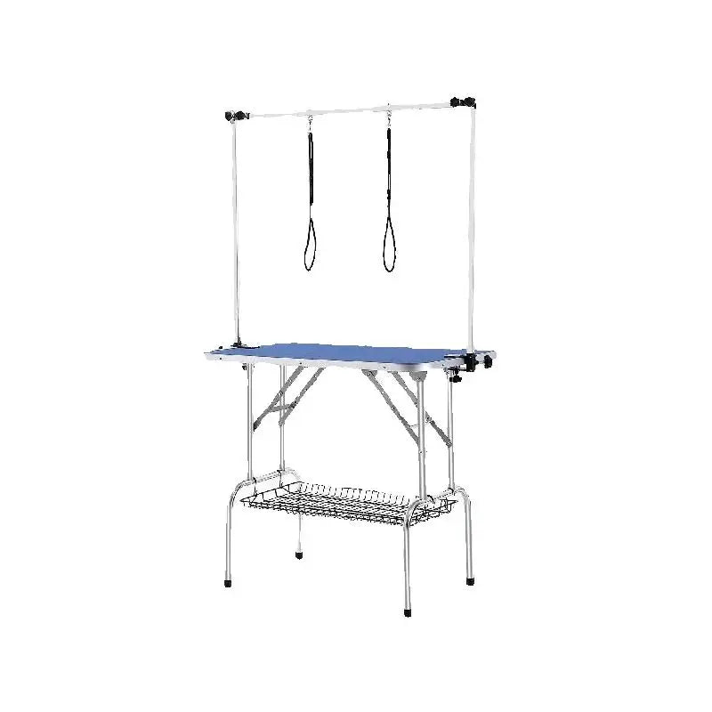 SucceBuy Foldable Pet Grooming Table With Two Grooming Arms