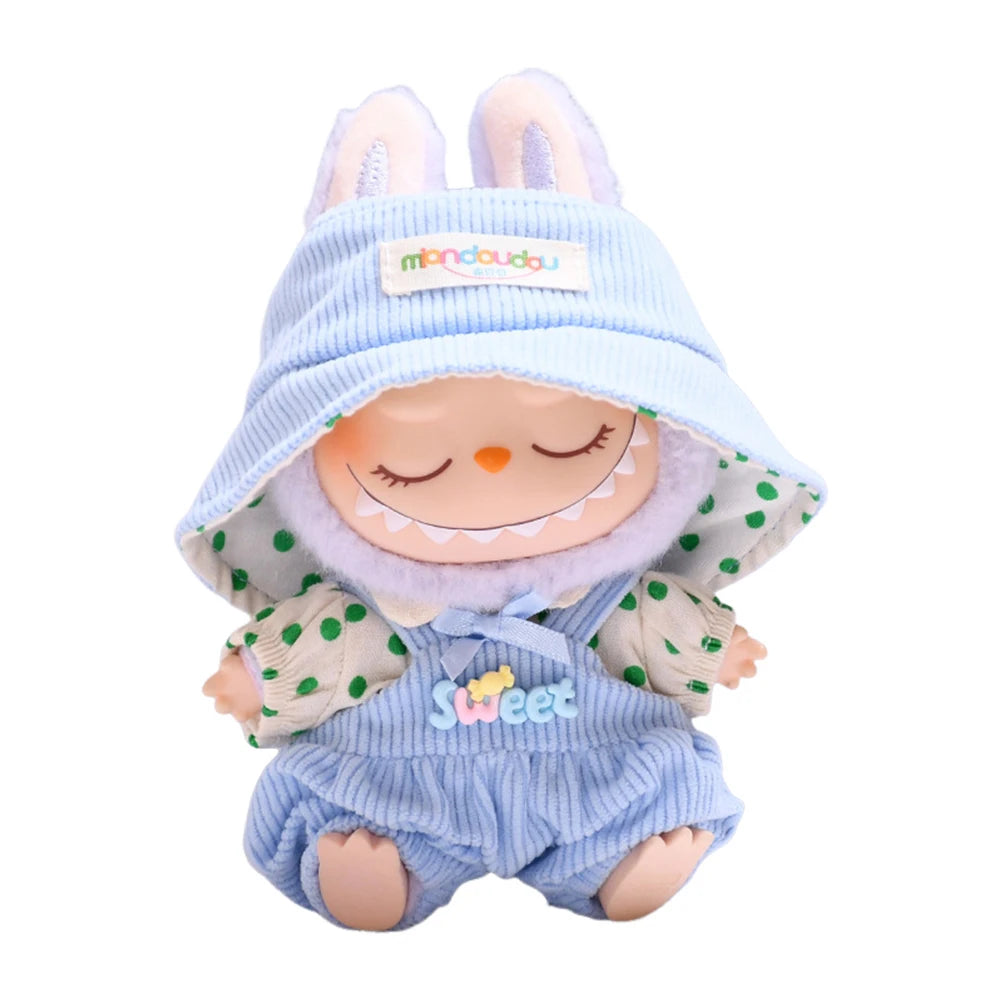 NONECN Labubu Doll Clothes Set Sweater Hat Accessories