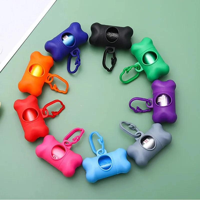 Bone Shaped Dog Waste Bag Dispenser With Sling Strap