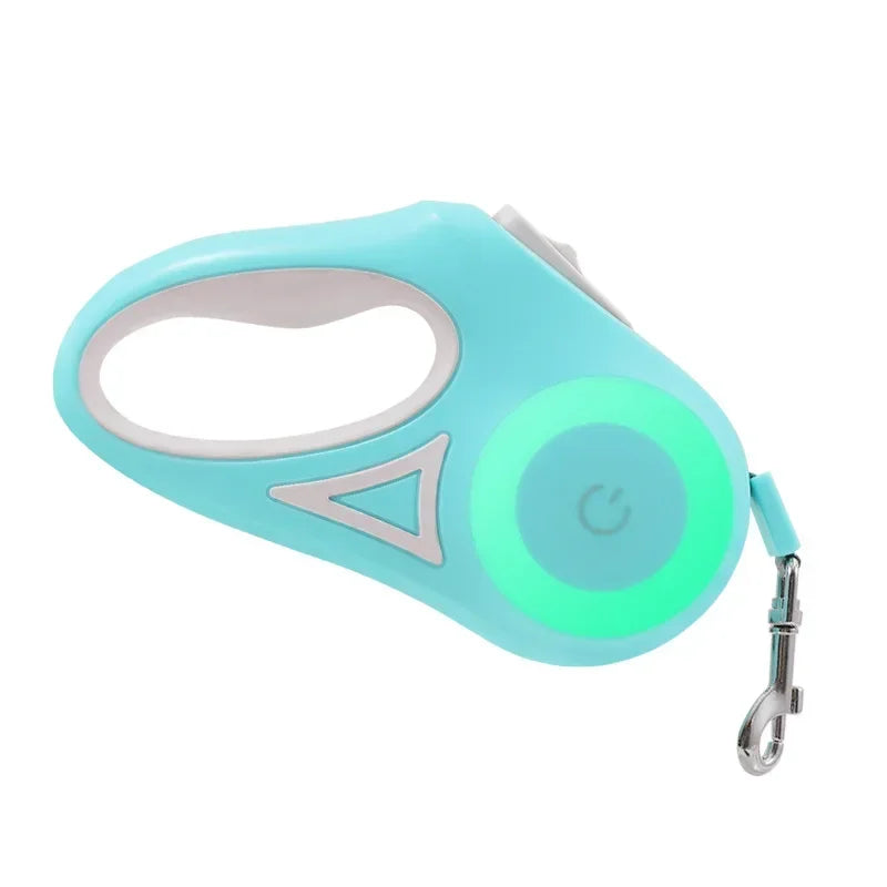 LED Luminous Automatic Retractable Dog Leash For Medium Dogs With Light