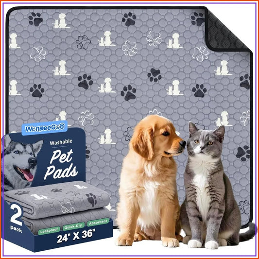 Reusable Dog Pee Pads 2 Pack Washable Non Slip Leakproof For Training Crate