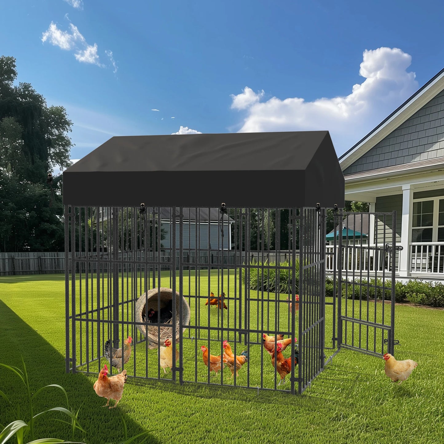 Outdoor Dog Kennel Enclosure With Roof Playpen For Pets