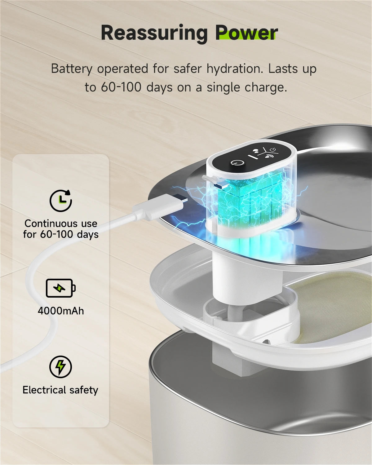 APETDOLA Wireless Cat And Dog Water Fountain With Auto Sensor
