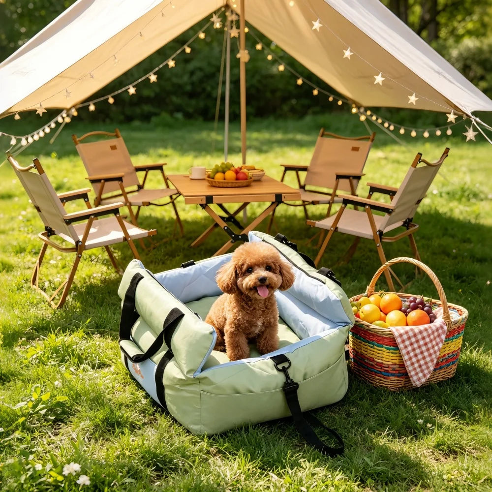 Borwart Portable Dog Booster Seat With Safety Belt And Cover