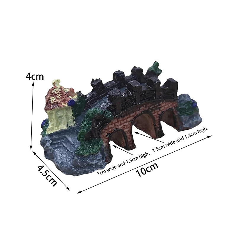Resin Bridge Aquarium Ornament For Fish Tank Decoration