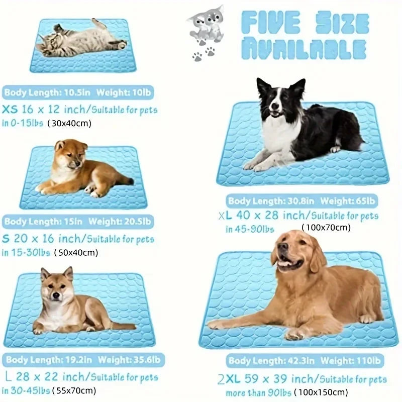 Summer Cooling Pet Mat Water Absorption Portable Gel Sleeping Pad For Dogs