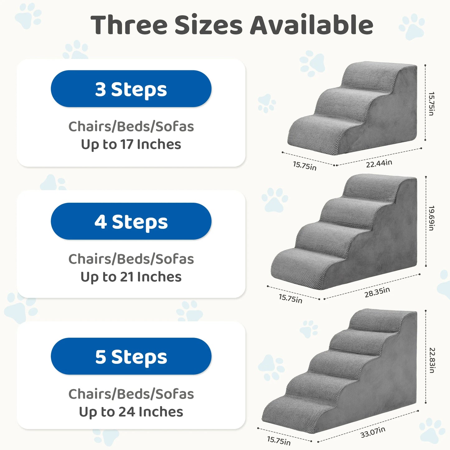 High Density Foam Dog Stairs Three To Five Steps Curved Indoor Ramp