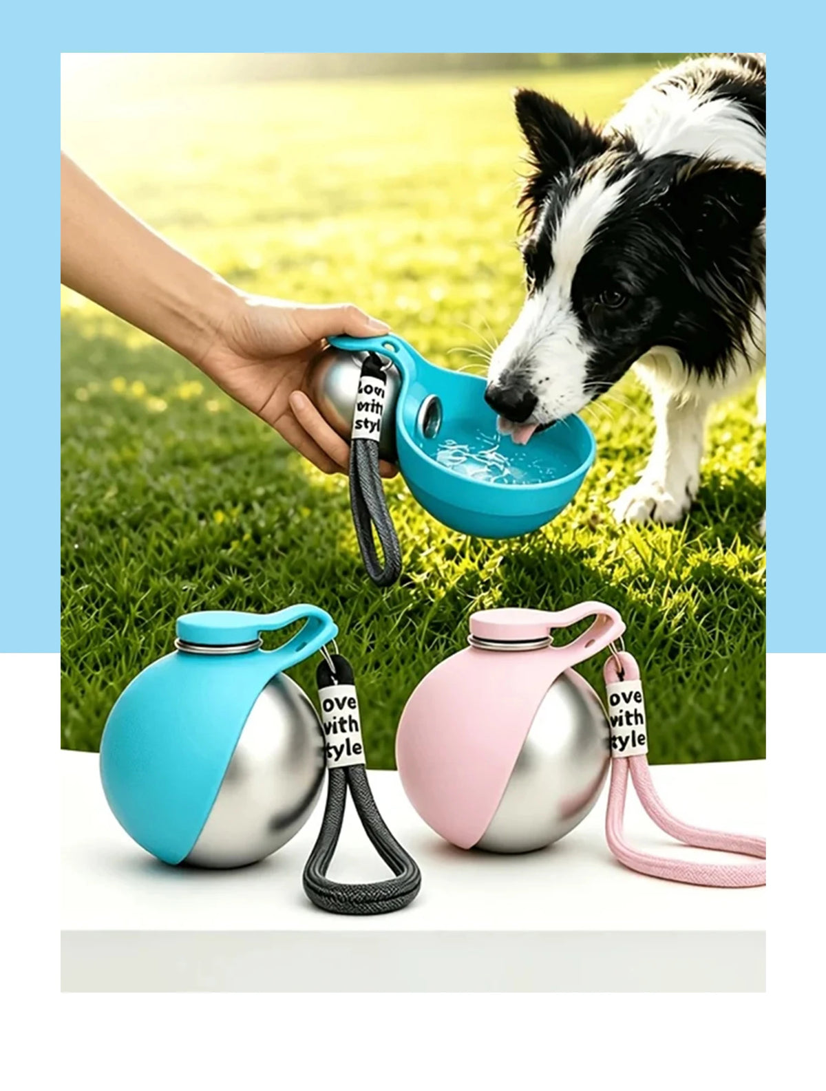 Portable Pet Water Dispenser With Foldable Bowl For Dogs and Cats