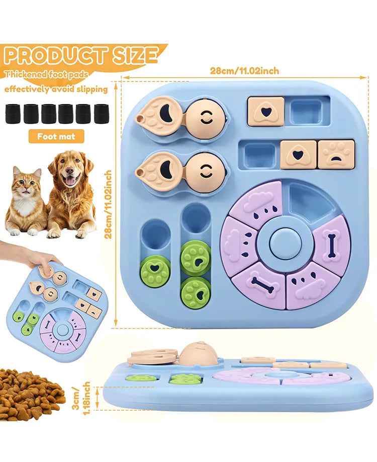 Rotating Dog Puzzle Toy With Treat Dispenser And Slow Feeder
