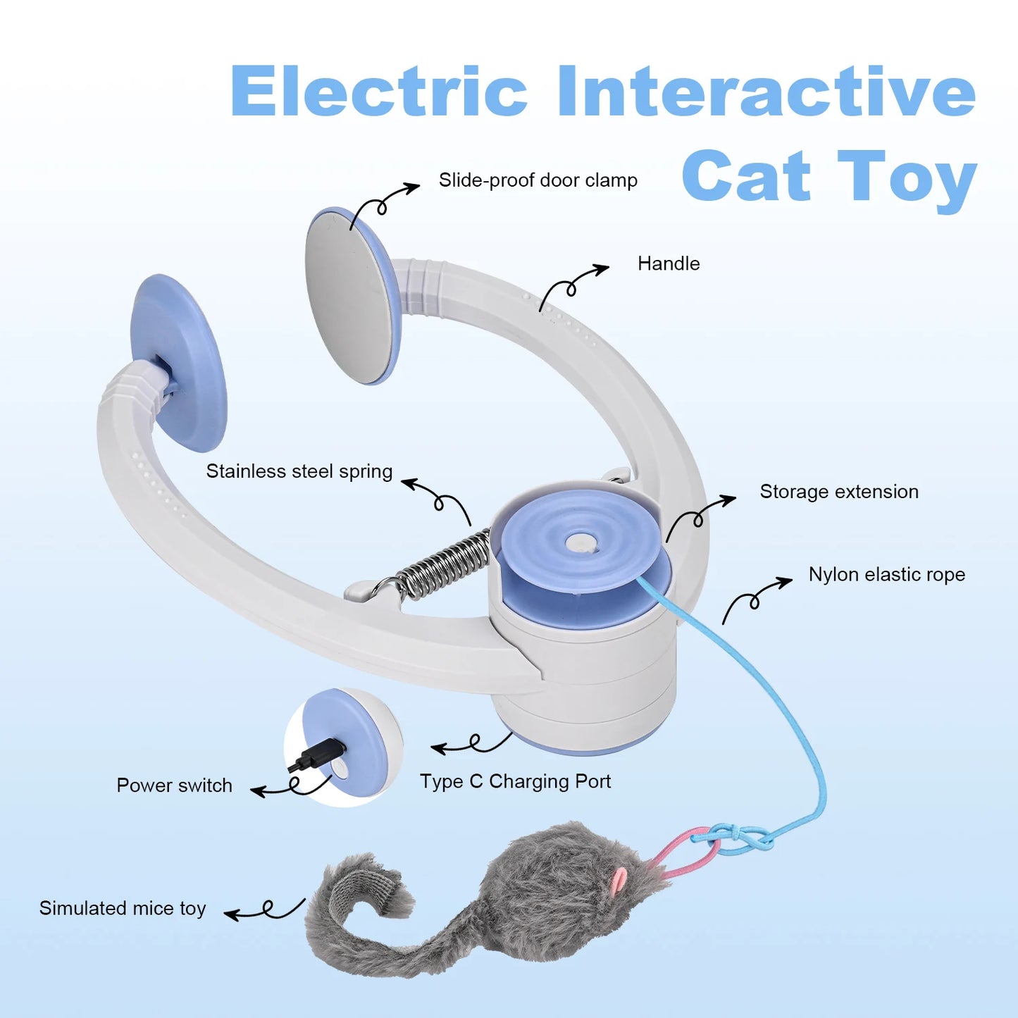 Cityflee Electric Door Hanging Cat Toy USB Rechargeable Self Play