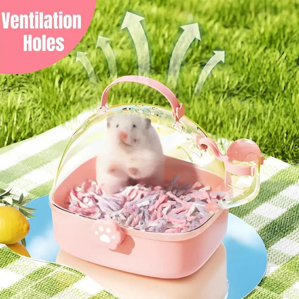 Hamster Carrier Cage Portable Small Animal Carrier With Water Bottle