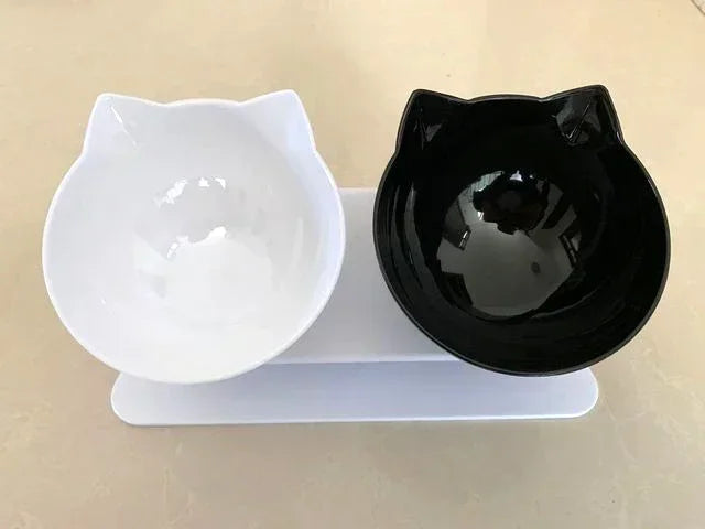 Non Slip Double Cat Bowl With Stand Feeding Water Bowl