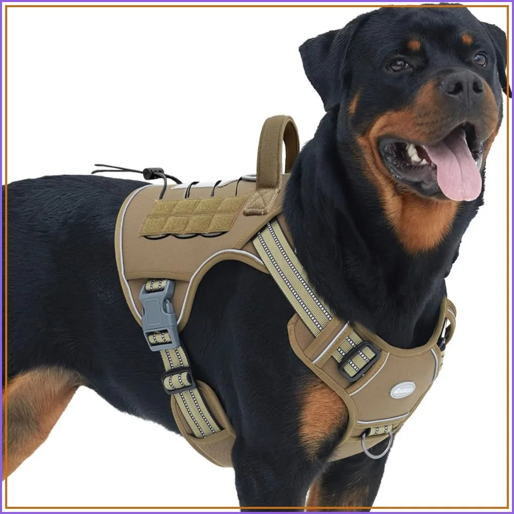 No Pull Tactical Dog Harness For Large Dogs Reflective Vest
