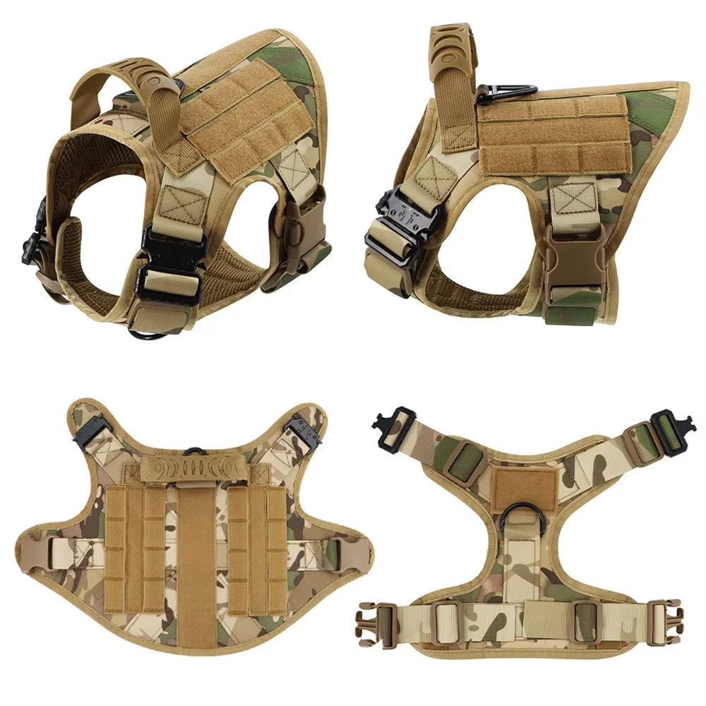 PETRAVEL Tactical Dog Harness Set with Collar Leash and Patches