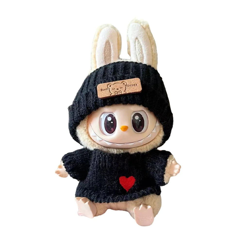 NONECN Labubu Doll Clothes Set Sweater Hat Accessories