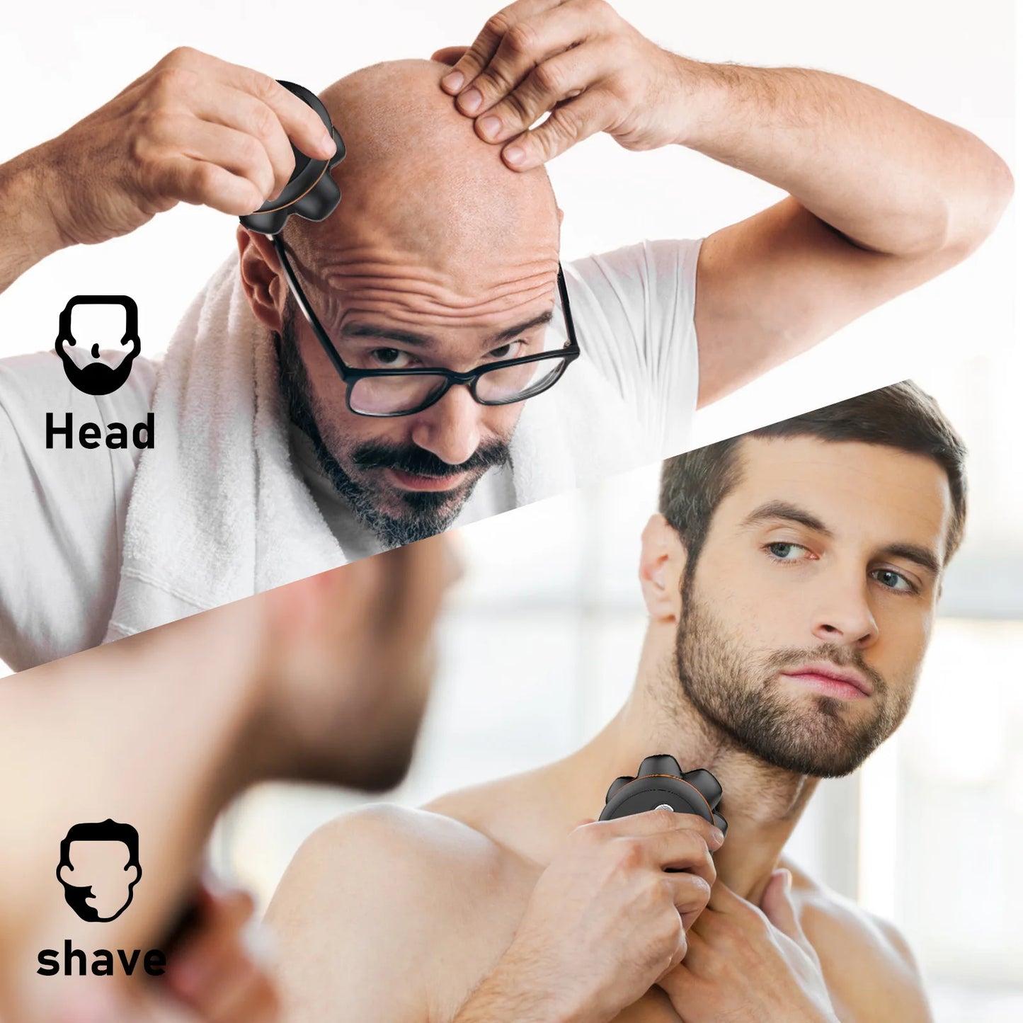 MAXGROOM 7D Head Shaver For Bald Men Waterproof USB Rechargeable
