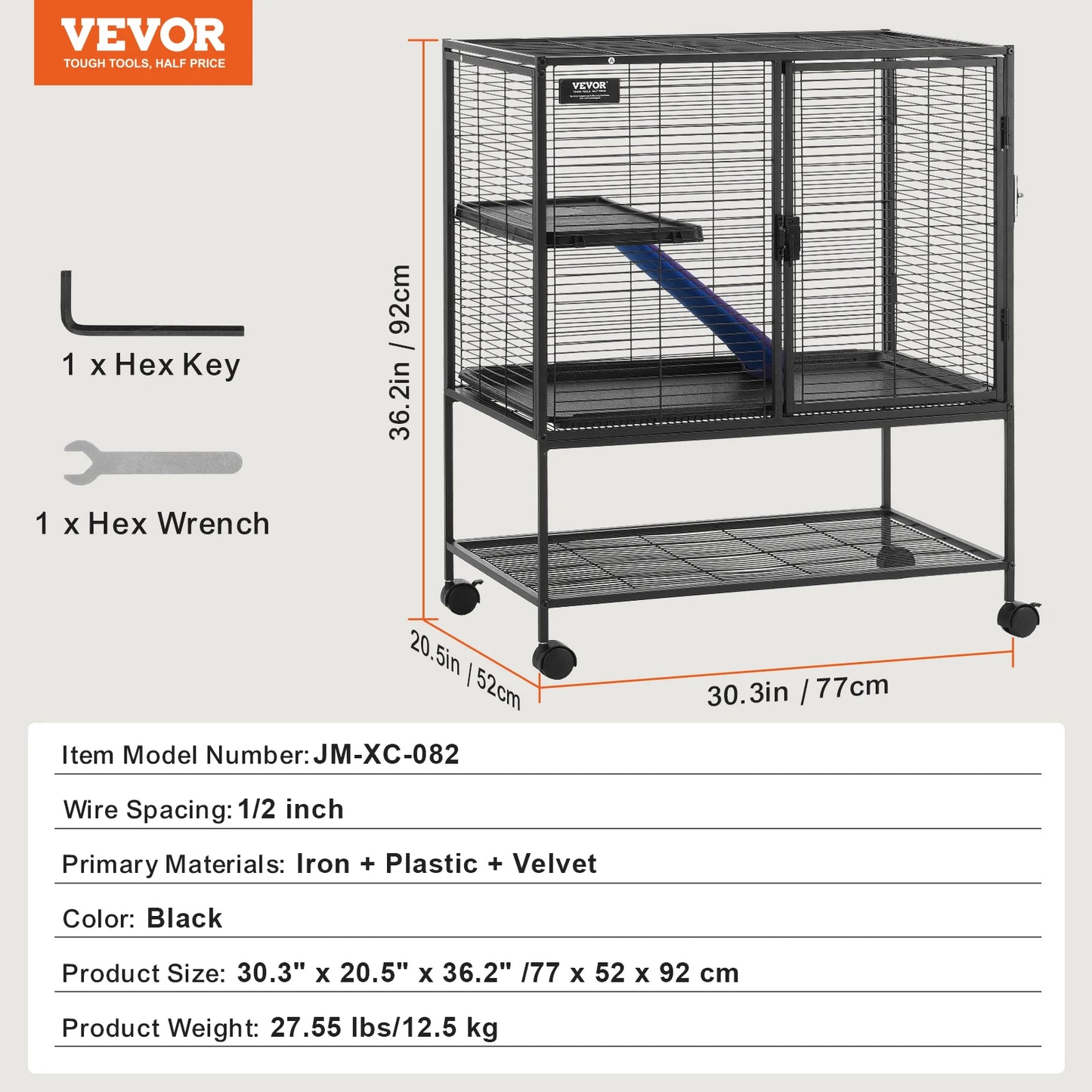 SucceBuy Large 4 Tier Rolling Metal Ferret Cage For Small Animals