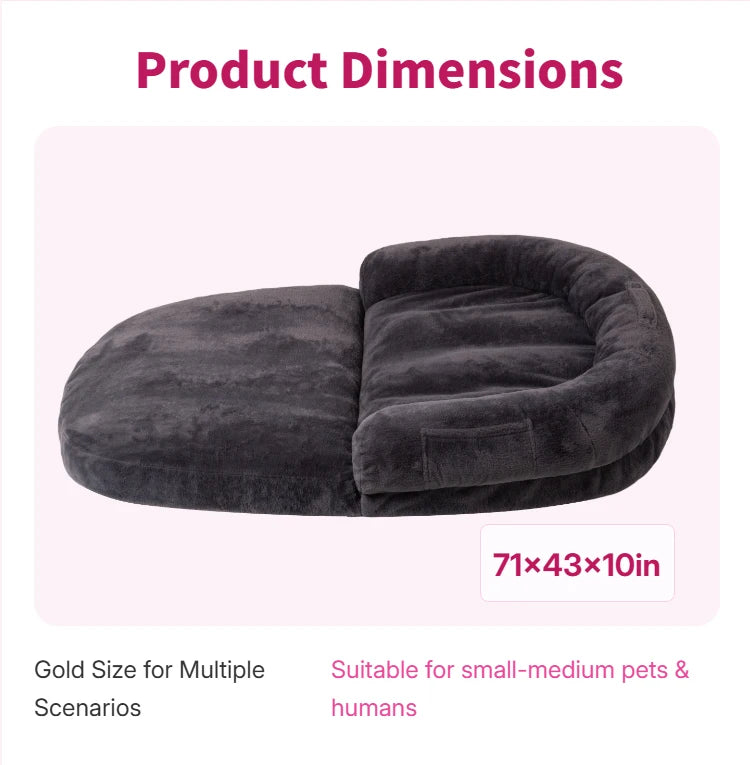 Dual Use Pet Bed and Plush Cuddler Mat for Comfort