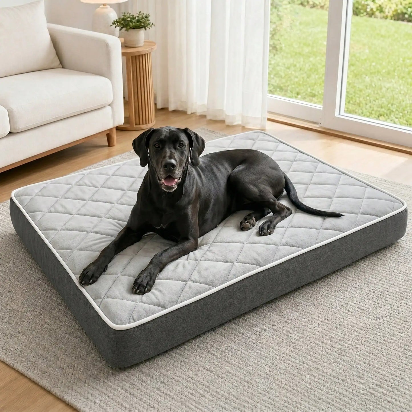 Waterproof Dog Bed With Washable Removable Cover And Orthopedic Foam