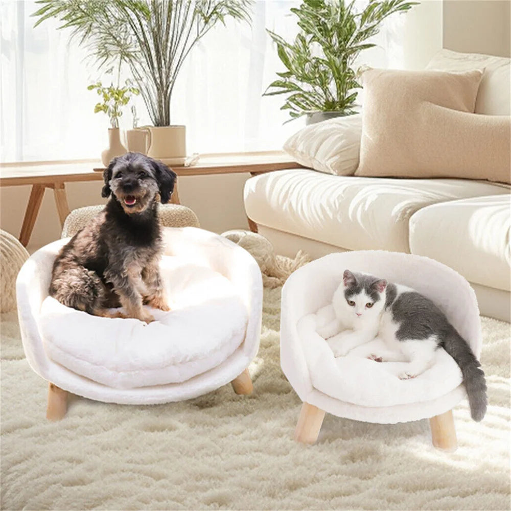 BORWARTCN Ultra Soft Elevated Dog Cat Sofa Bed With Waterproof Cushion