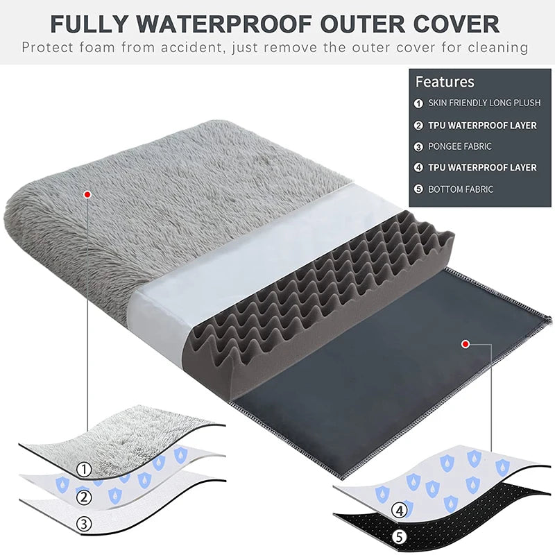 Plush Dog Bed Mat For Pets Removable Washable Cover