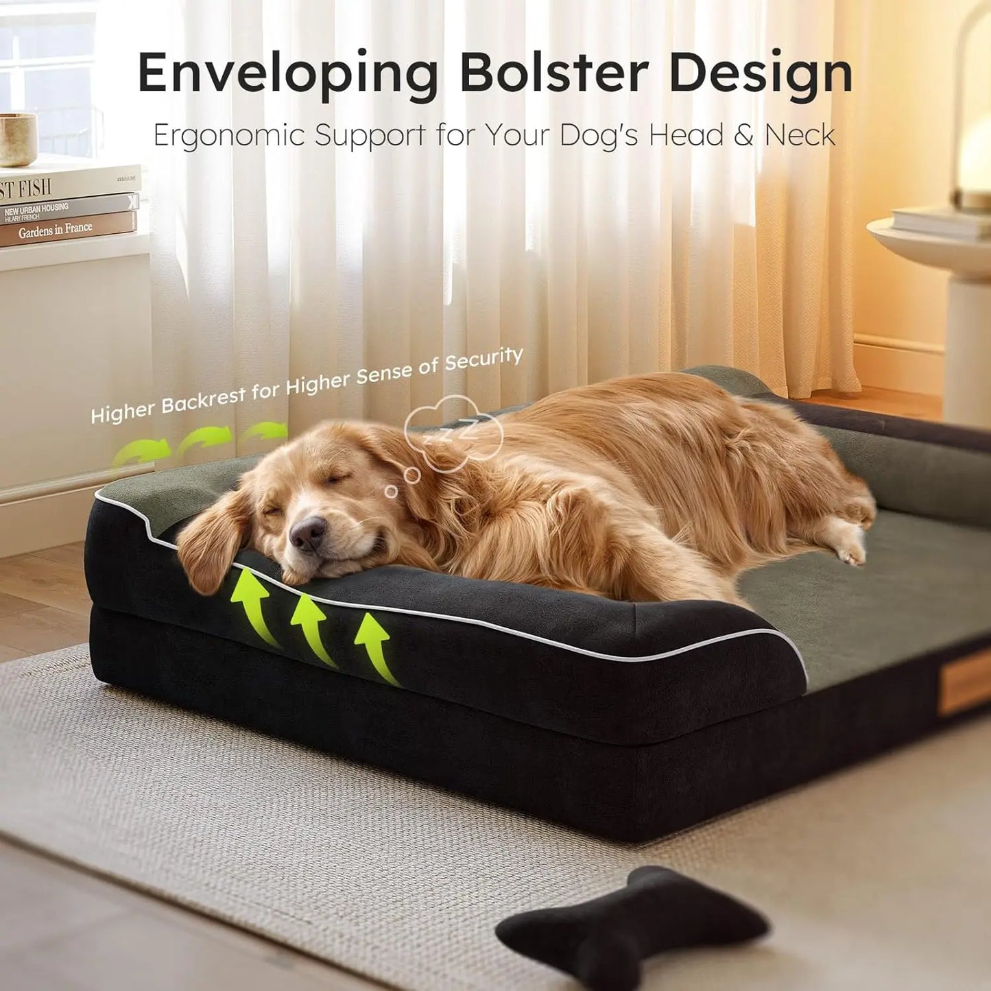 Orthopedic Dog Bed With Cooling Gel Memory Foam Waterproof Cover