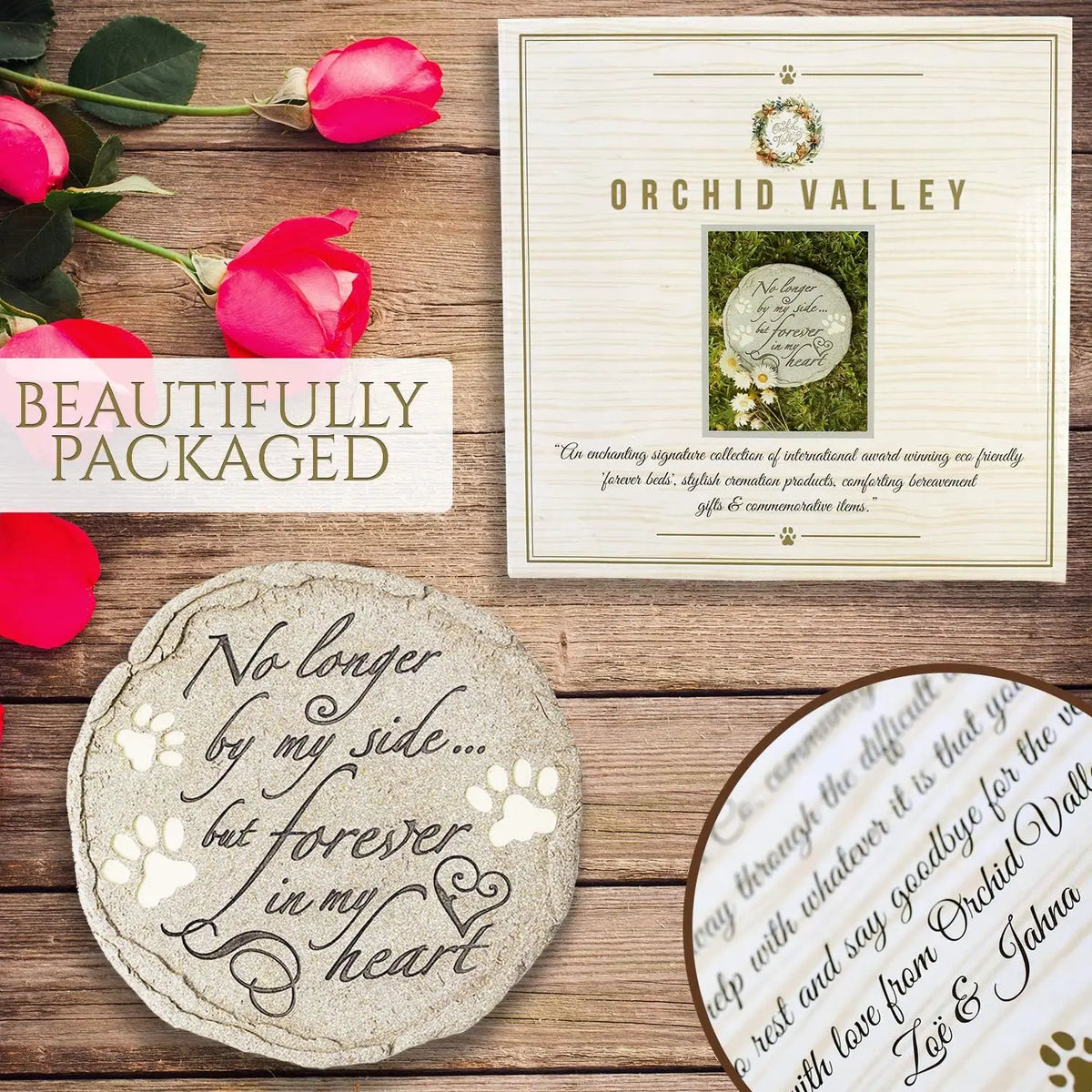 Orchid Valley Pet Memorial Stone for Cats and Dogs Weatherproof