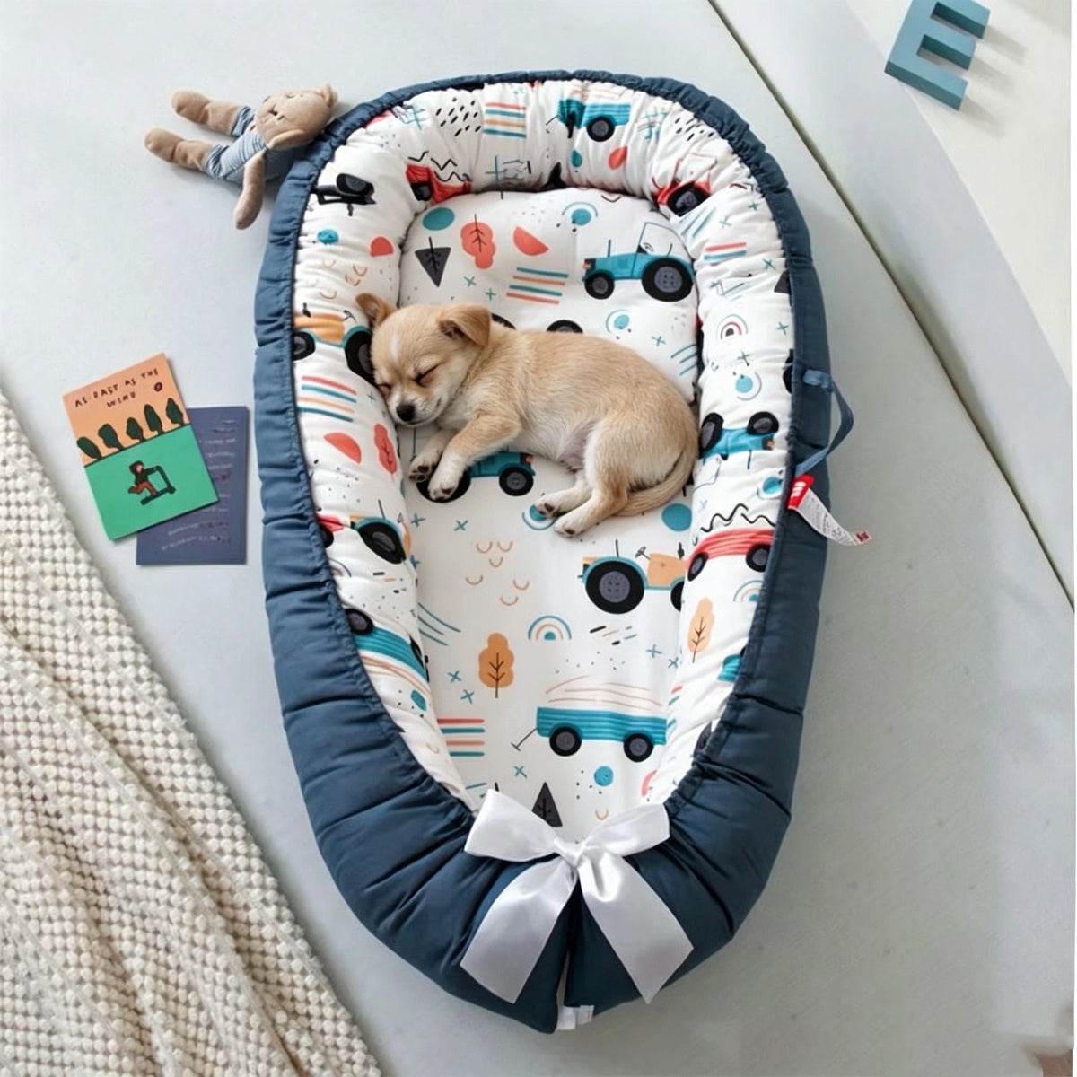 Reversible Memory Foam Pet Bed With Washable Cotton Cover