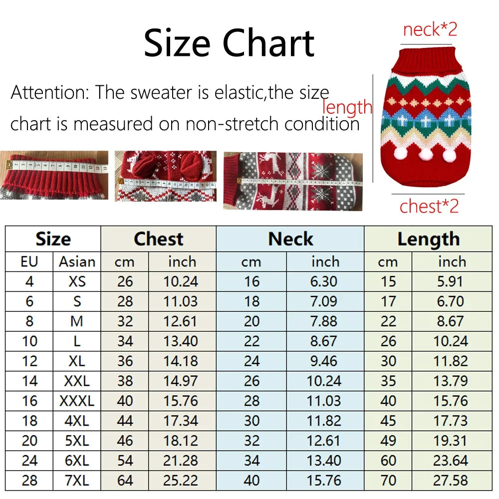 NONECN Dog Winter Sweater Pullover Classic Knit for Dogs