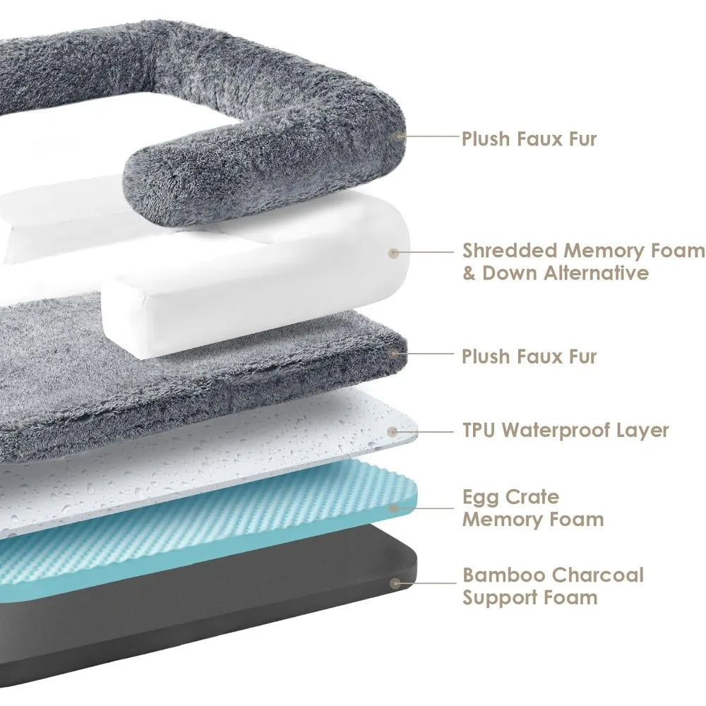 Foldable Human Dog Bed Orthopedic Memory Foam Waterproof