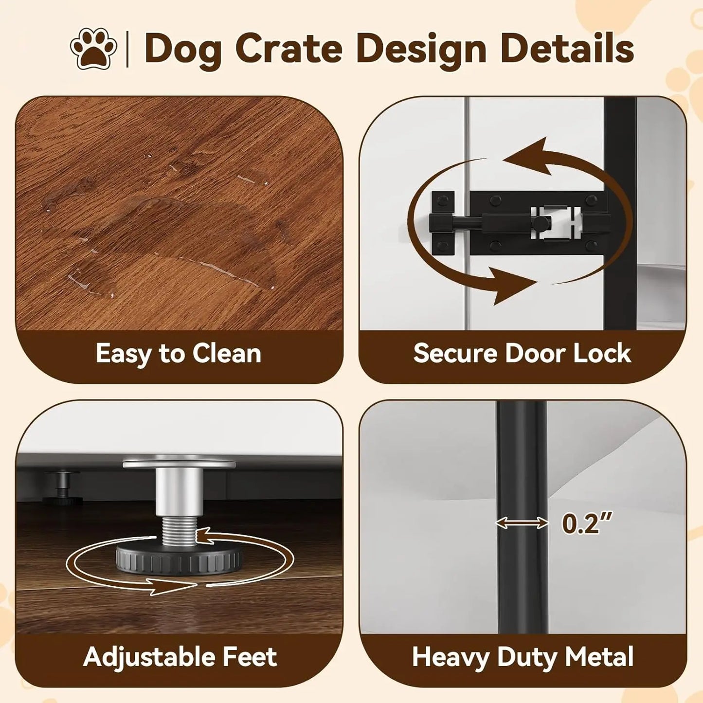 HiMISS Dog Crate Furniture for Two Dogs TV Stand Divider