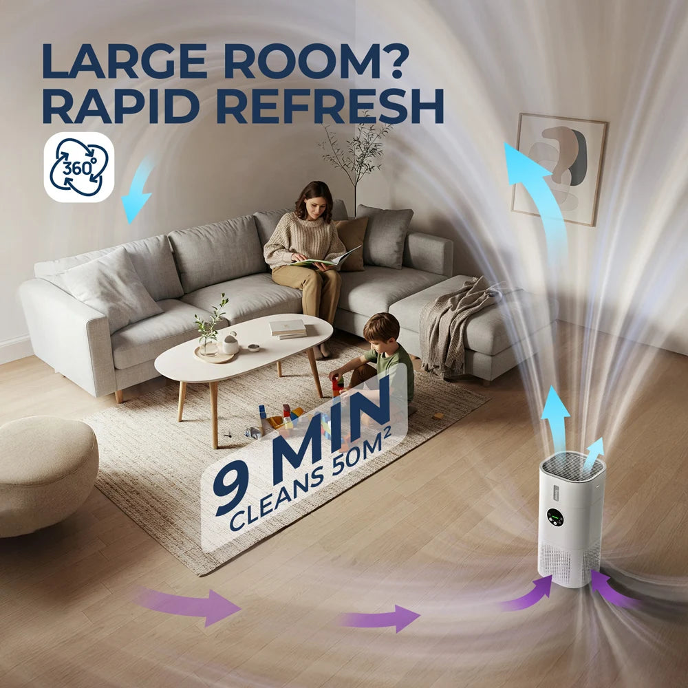Rouny Air Purifier Humidifier Combo With True HEPA Filtration