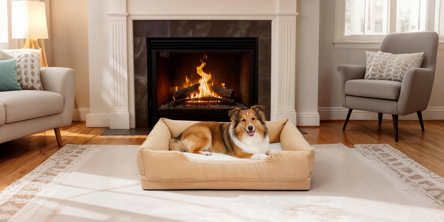 BINGOPAW Orthopedic Dog Bed Waterproof Foam Base Bolster