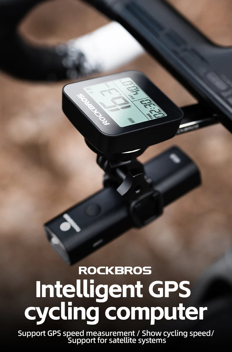 ROCKBROS GPS Bike Computer Speedometer Waterproof Wireless Cycling Odometer