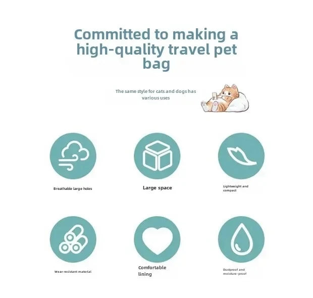 Portable Pet Carrier Handbag for Cats and Dogs Shoulder Bag