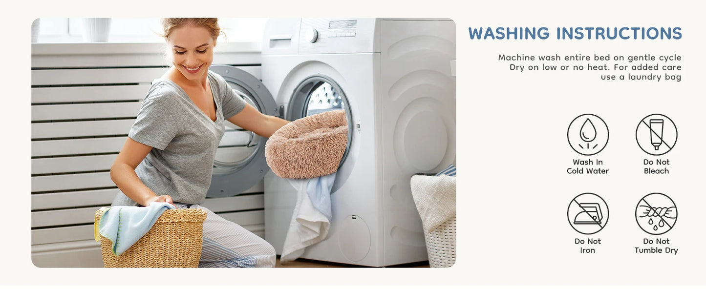 JHK Calming Dog Bed For Medium And Large Dogs Washable Anti Slip