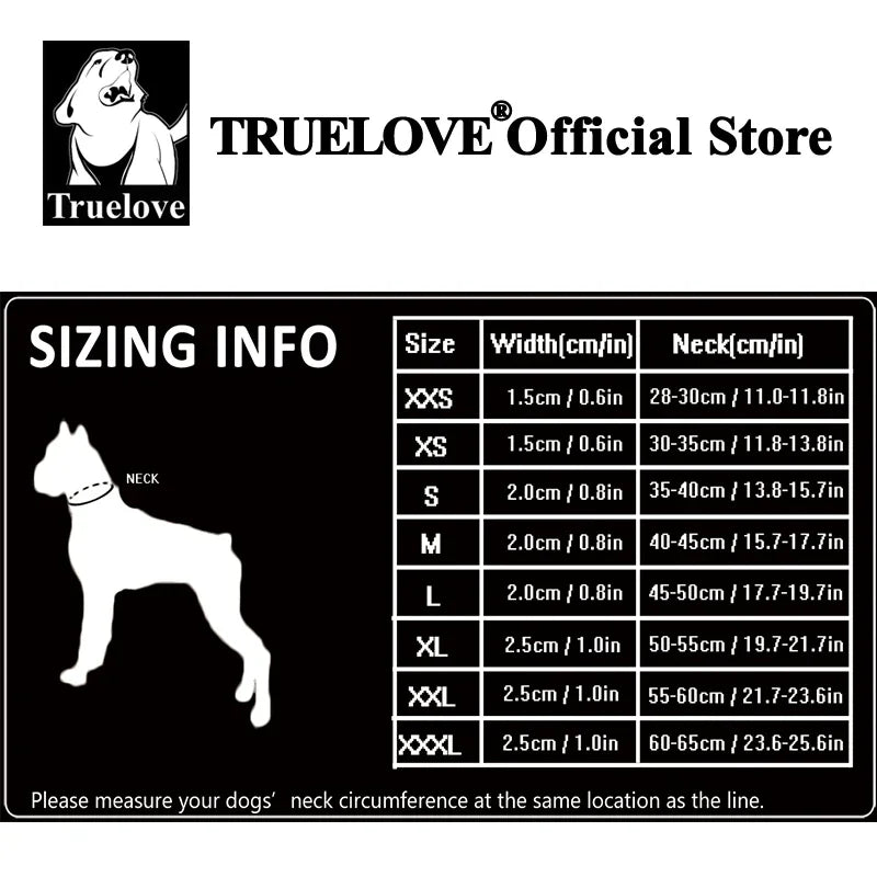 TRUELOVE Adjustable Nylon Dog Collar With Reflective Padded Design
