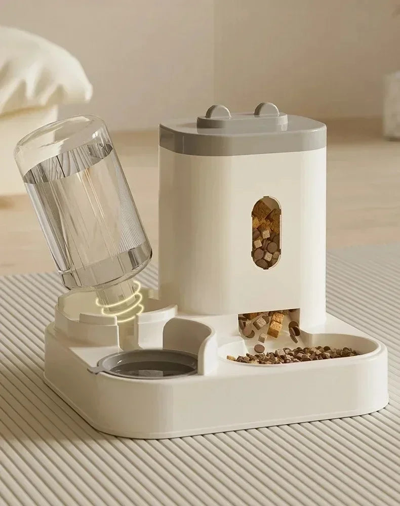 Automatic Pet Feeder With Water Fountain For Dogs And Cats