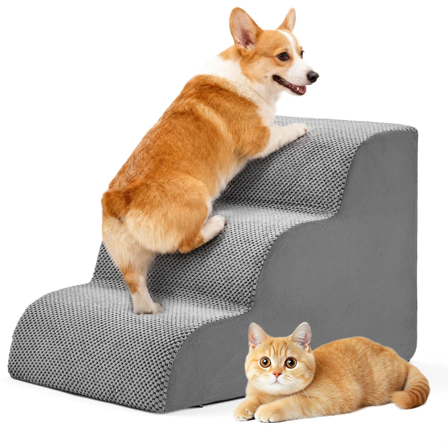 High Density Foam Dog Stairs Three To Five Steps Curved Indoor Ramp