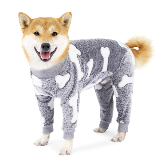 Winter Fleece Dog Pajamas Jumpsuit Costume For Pets