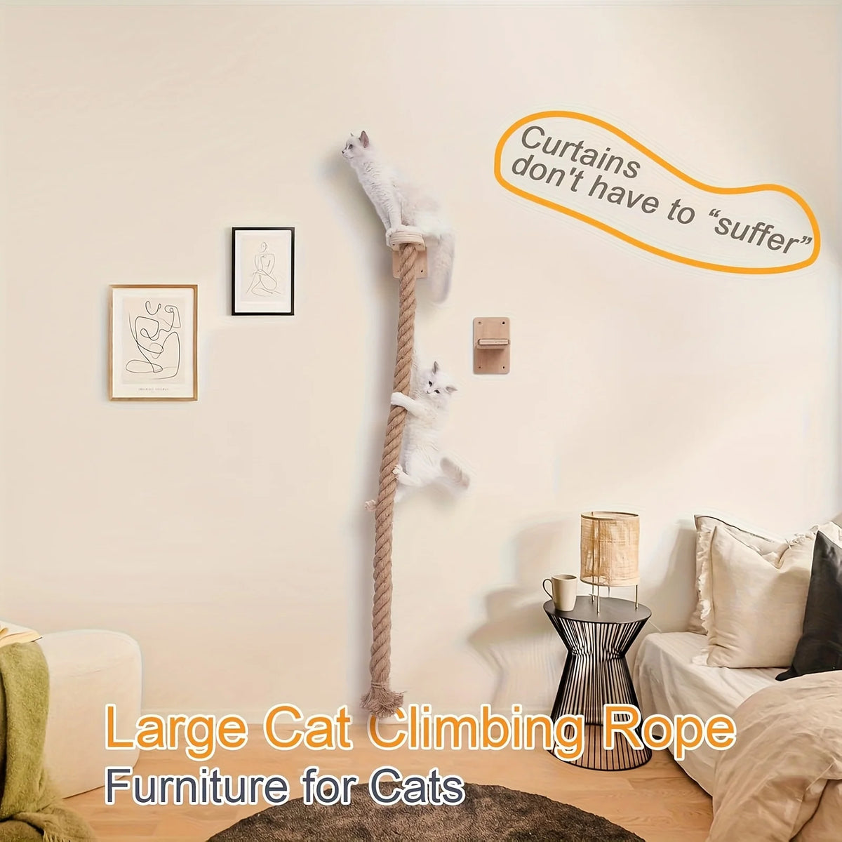 CZBNYX Cat Tree Wall Mounted Climbing Tower With Scratching Post And Rope